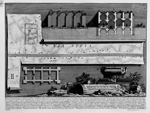Via Appia door Giovanni Battista Piranesi